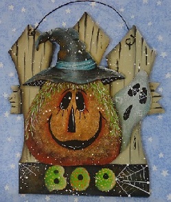 Wood BOO Pumpkin & Fence or It's Cold Outside